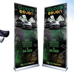 An extra double sided rollup stand designs